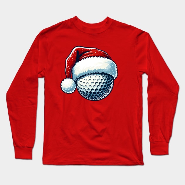 Christmas Golf Ball Golfing Golfer Gift Long Sleeve T-Shirt by E